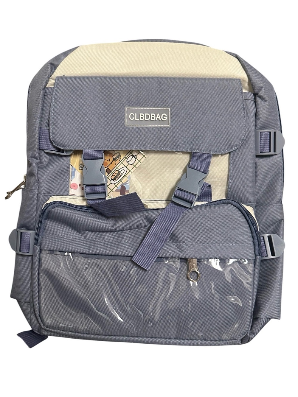 Gray and Cream Kids Casual Backpack